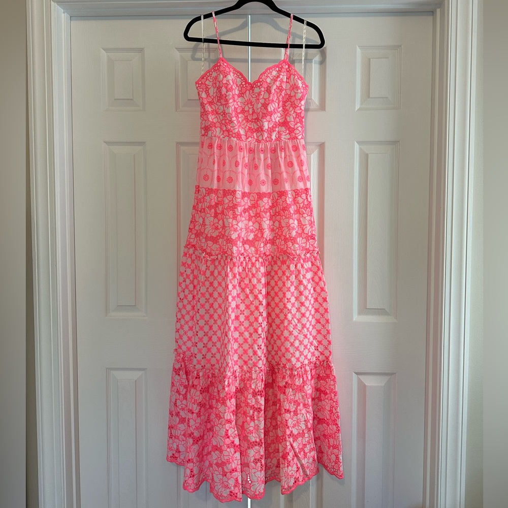 Lilly Pulitzer Lace Maxi Pink Dress with the pockets! Size 4